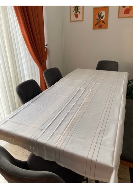 Sade Krem Renk Masa Örtüsü 160X220CM Tablecloth