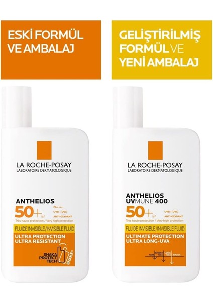 Anthelios Uvmune 400 Fluid Invisible SPF50+ Suya Dayanıklı Güneş Kremi 50 Ml1.6fl.oz/