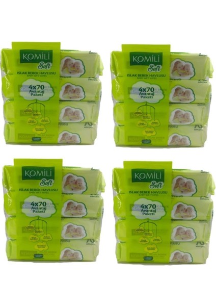 Soft Islak Bebek Havlusu Mendil 16 Paket 1120 Yaprak Kapaklı