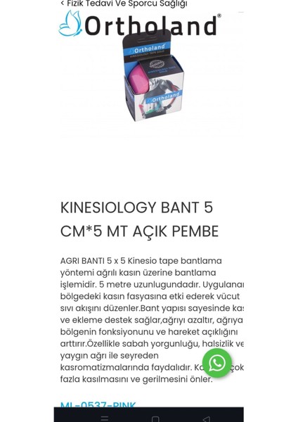 Kinezio Tape Sporcu Bandı ( 5 Adet Pembe Renk) fiyatları