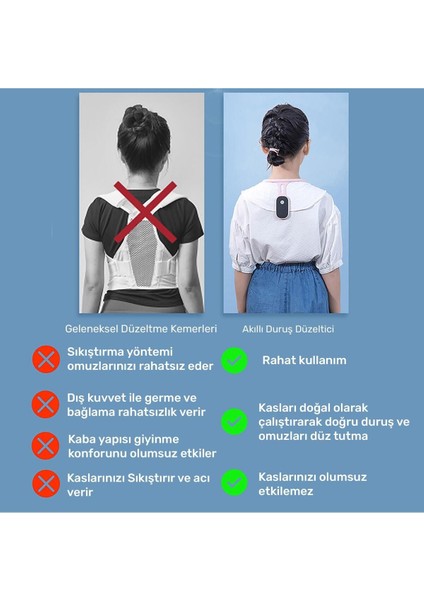 ADD01P Şarjlı Titreşimli Otomatik Hatırlatıcı,Ergonomik Akıllı Duruş Düzeltici