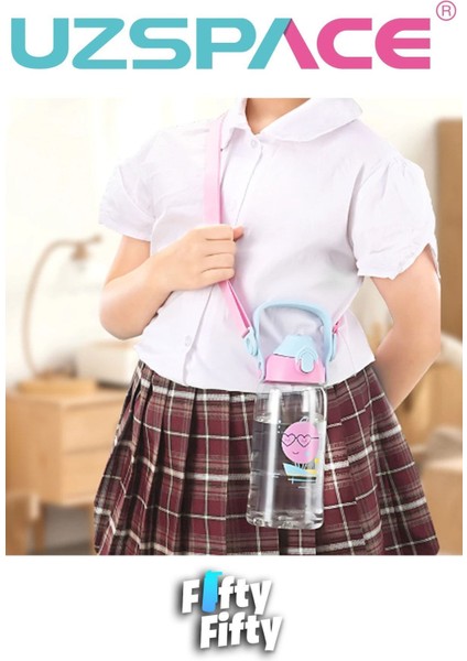 730ML Tritan Tek Kapak Çift Kullanım Pipetli/pipetsiz Askı Aparatlı Tritan Çocuk Su Matarası
