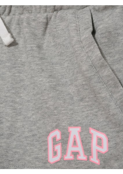 Kız Çocuk Gri Gap Logo Şort