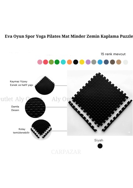 Spor Matı Zemin Kaplama Eva Minder Tatami Mat 16 Lı Set