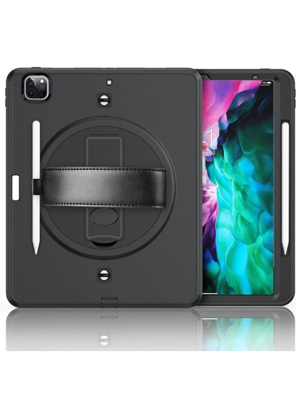 Ipad Pro 12.9 (2021) Kılıf Strap-C Otterbox Tablet Kapak - Siyah Inslm