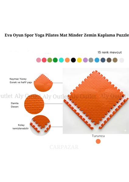 16 Lı Set Eva Tatami Minder Mat Spor Oyun Egzersiz Yoga Minder Matı 50X50 13MM fiyatları
