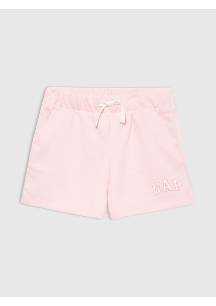 Kız Bebek Açık Pembe Gap Logo Fransız Havlu Kumaş Şort