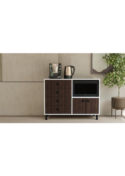 Carol Mutfak Dolabı – Ceviz & Antrasit Renk Seçenekli, 4 Çekmeceli + 2 Kapaklı Bölme, Modern Tasarım fiyatları