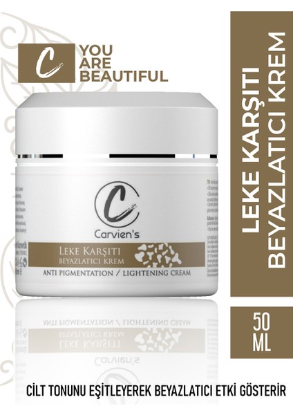 Leke Karşıtı Beyazlatıcı Yüz Kremi - 50 ml - Tüm Cilt Tipleri Için Uygun