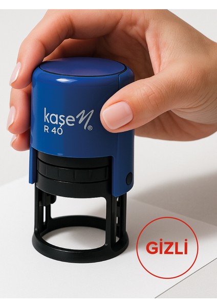 R40 Logolu Otomatik Kaşe - Siyah