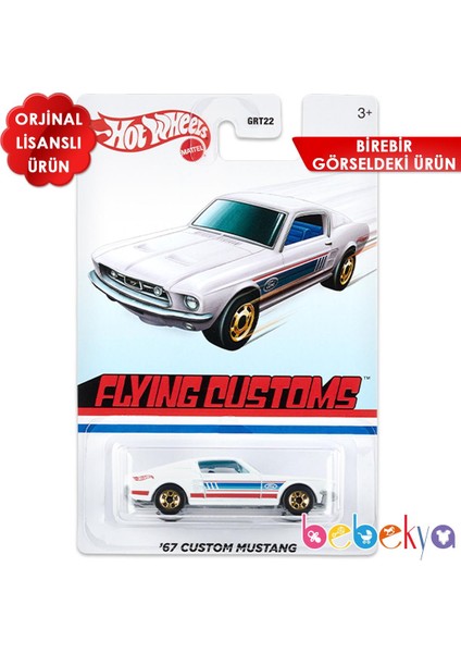 Orjinal Hot Wheels Retro Arabalar 67 Custom Mustang Orjinal Hotwheels Temalı Retro Arabalar GRT22 GRT25