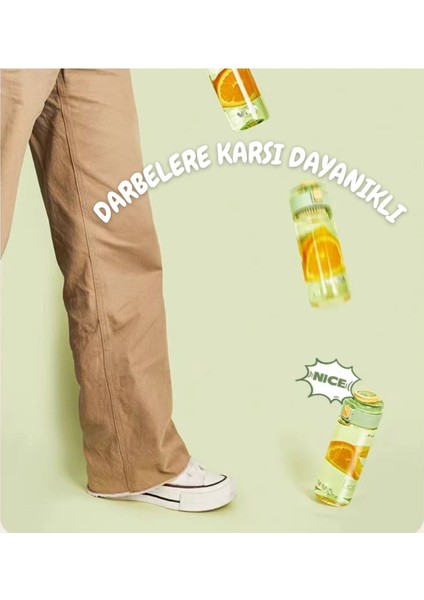 Tkk 450ML Taşıma Kulplu Kilitlenebilir Kapak Ölçü Skalalı Rahat Içim Tritan Spor Matara