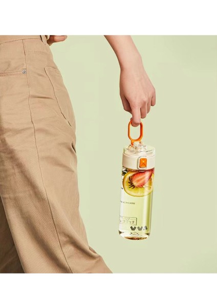 Tkk 450ML Taşıma Kulplu Kilitlenebilir Kapak Ölçü Skalalı Rahat Içim Tritan Spor Matara