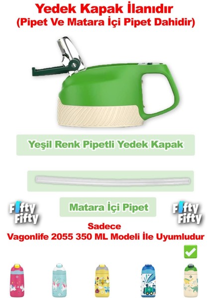 Pipetli Yedek Kapak + Matara Içi Pipet (Sadece 2055 350 ml Çocuk Termosu Ile Uyumludur)