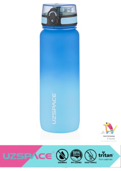 800ML -Yeni Ebat-Çift Renk Motivasyon Tritan Su Matarası Softtouch