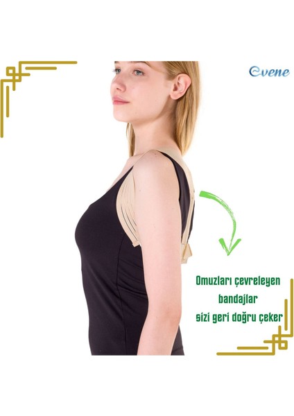 Dik Durus Korsesi Omuz Misina Ipli Çelik Balen Bel Korsesi Önleyici Korse