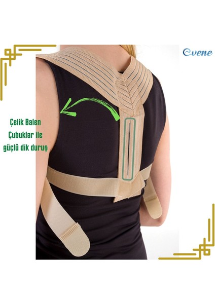 Dik Durus Korsesi Omuz Misina Ipli Çelik Balen Bel Korsesi Önleyici Korse