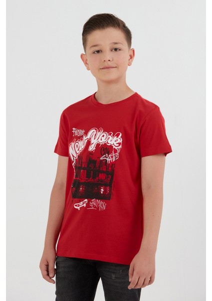 %100 Pamuk New York Baskılı Erkek Çocuk Tişört fiyatları