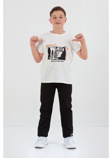 %100 Pamuk Brooklyn Baskılı Erkek Çocuk Tişört fiyatları