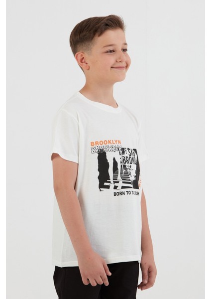 %100 Pamuk Brooklyn Baskılı Erkek Çocuk Tişört fırsatları
