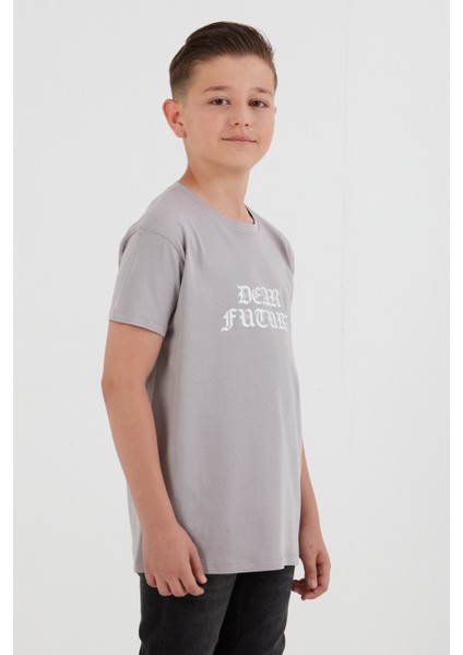Dear Future Yazı Baskılı Erkek Çocuk Tişört