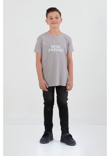Dear Future Yazı Baskılı Erkek Çocuk Tişört fırsatları