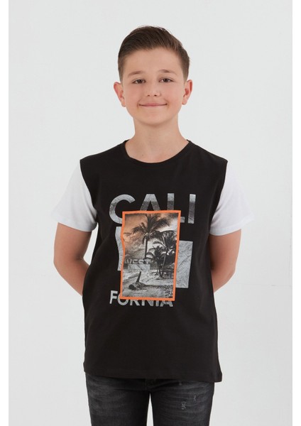 %100 Pamuk Palmiye Baskılı Erkek Çocuk Tişört fiyatları