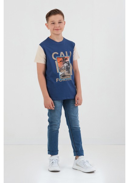 %100 Pamuk Palmiye Baskılı Erkek Çocuk Tişört fiyatları
