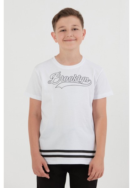 %100 Pamuk Brooklyn Baskılı Erkek Çocuk Tişört fiyatları