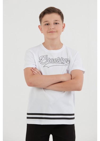 %100 Pamuk Brooklyn Baskılı Erkek Çocuk Tişört indirimleri