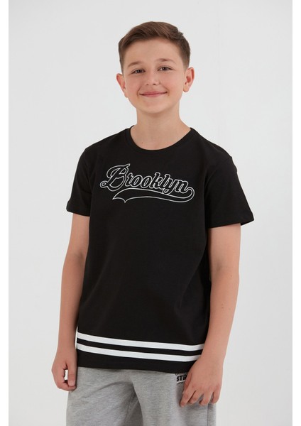 %100 Pamuk Brooklyn Baskılı Erkek Çocuk Tişört fiyatları