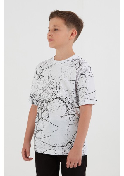 Şimşek Baskılı Bisiklet Yaka Erkek Çocuk Tişört fiyatları