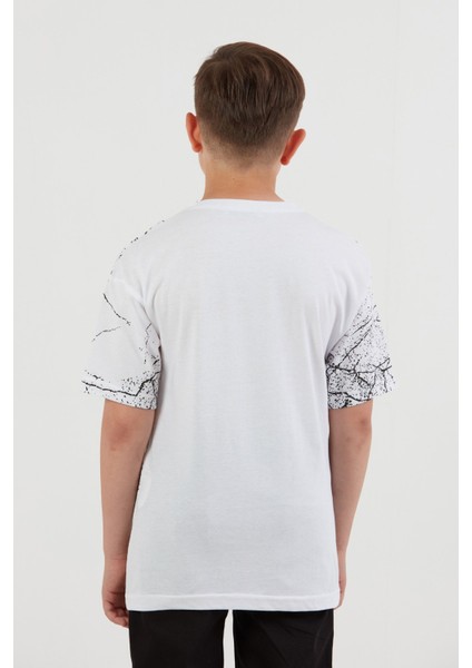 Şimşek Baskılı Bisiklet Yaka Erkek Çocuk Tişört modelleri