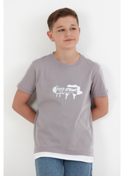 Keep Strong Baskılı Erkek Çocuk Tişört