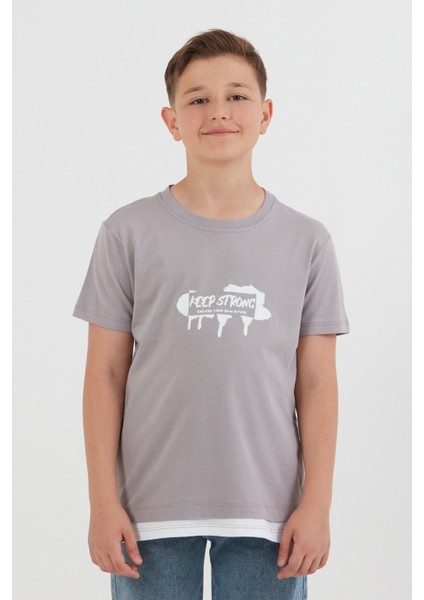 Keep Strong Baskılı Erkek Çocuk Tişört fiyatları