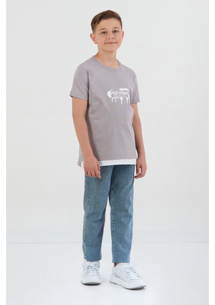 Keep Strong Baskılı Erkek Çocuk Tişört fırsatları