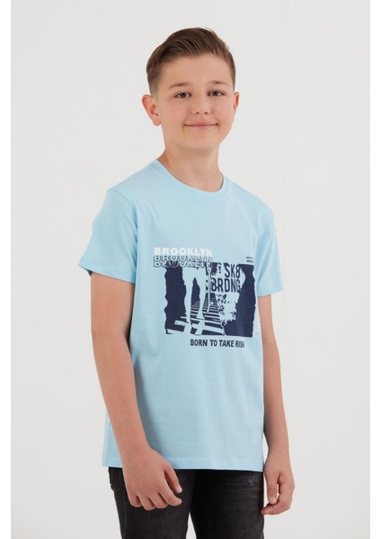 %100 Pamuk Brooklyn Baskılı Erkek Çocuk Tişört indirimleri