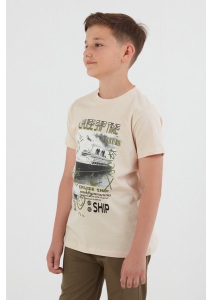 %100 Cruise Ship Time Baskılı Erkek Çocuk Tişört fiyatları