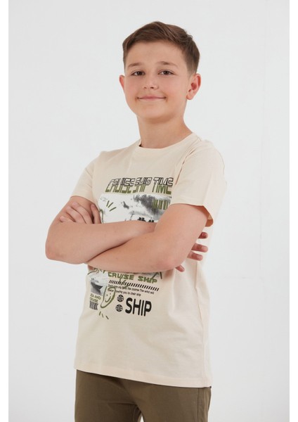 %100 Cruise Ship Time Baskılı Erkek Çocuk Tişört indirimleri