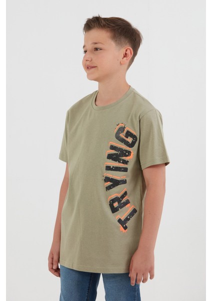 %100 Pamuk Trying Baskılı Erkek Çocuk Tişört fiyatları