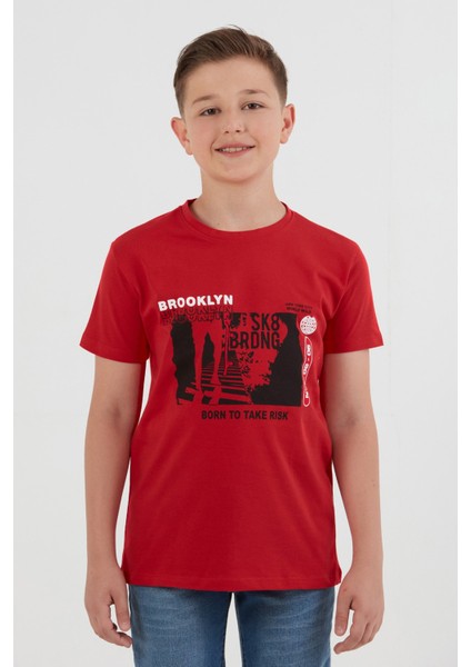 %100 Pamuk Brooklyn Baskılı Erkek Çocuk Tişört fiyatları