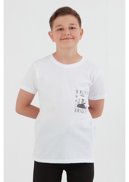 %100 Pamuk Baskılı Erkek Çocuk Tişört