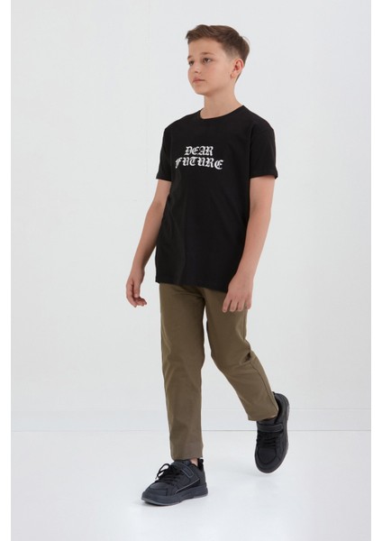 Dear Future Yazı Baskılı Erkek Çocuk Tişört modelleri