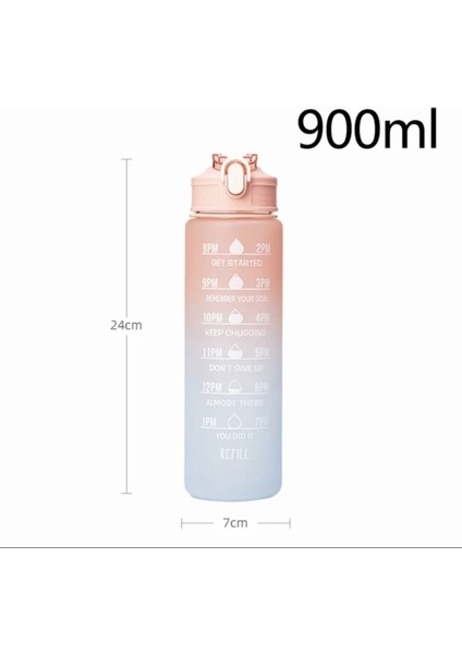 Pembe Motivasyonel Su Matarası Su Şişesi Suluk 900 ml Tritan Spor Salonu Su Şişesi Bpa Içermez Sulu modelleri