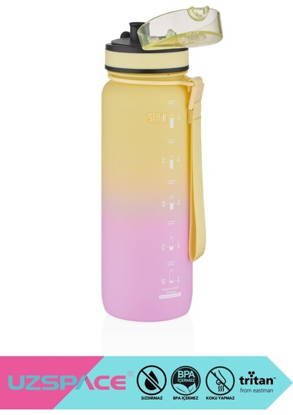 800ML Yeni Çift Renkli Sızdırmaz Bpa Içermez Kilitlenebilir Kapaklı Motivasyonel Tritan Su Matarası fiyatları
