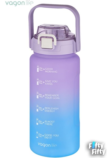 2'li Ekonomik Motivasyon Matara Seti 1500 ml Büyük Boy 4 Farklı Renk Seçeneği Fiftyfifty fiyatları