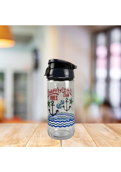 Cam Matara Cam Içecek Matarası Şişesi Sporcu Içecek Matarası 500ML Siyah modelleri