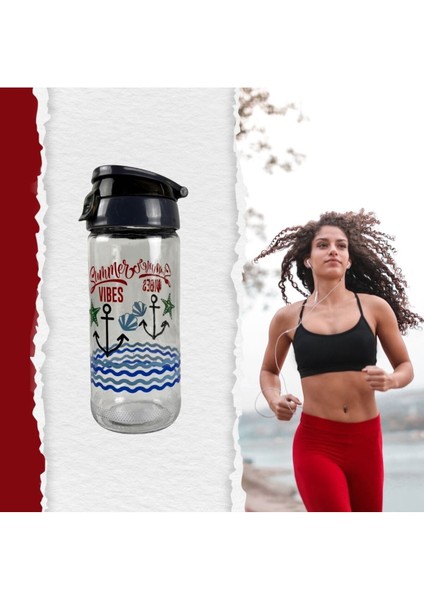 Cam Matara Cam Içecek Matarası Şişesi Sporcu Içecek Matarası 500ML Siyah fırsatları