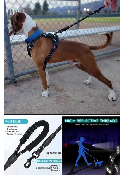 Köpekler Için Gezdirme Tasması Kayışı Reflektörlü 130 cm Kayış Orta ve Büyük Boy Köpekler fırsatları
