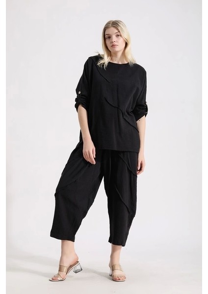 Müslin Alt Üst Kadın Takım-Siyah fiyatları
